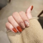 💅🏻 네일아트 필수앱, 젤라또 on Instagram: “🧡오늘의 젤라또🧡... 색감의 #꽃네일🍁 완연한 가을 분위기를 손톱에 담아보세요... 
