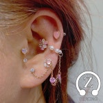 Z Piercing 💉 제트피어싱 인천/부평 on Instagram: “✨인천 부평 제트피어싱✨ 💖핑크골드 전체셋팅💖 핸드메이드 체인으로 주렁주렁... 