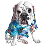 Funny Dog Illustrations | Dog in Hawaiian Shirt | Vector Pets | Pet Portraits | Dog Commissions | 팝아트, 그림