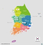 대한민국 지도 ai 영문 일러스트 다운로드 download South Korea map vector - 어반브러시