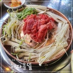 Pin page 냠냠나_먹스타그림일기💪 on Instagram: 🔥불판이 신기한 옛날 불고기! #해다올뜰 #불고기맛집 버섯, 당면 등 재료를 넣고 육수를... 