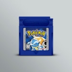 게임보이 포켓몬스터 청(블루버전) 영문판 카트리지 라벨·스티커 복원 | 포켓몬스터, 아웃라인, 스티커
