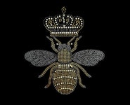 Crown Bee Rhinestone Transfer Bling Hot Fix Iron on Patch Motif Design Transfer TT-073 | 스케치