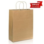 25PCS Kraft Paper Bags (8X 4.75 x 10&rdquo;), Brown Paper Shopping Bags with Handle Environmentally Friendly an… | Paper... 