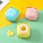 Dog Bath Brush, Pet Massage Brush Shampoo Dispenser, Soft Silicone Brush Rubber Bristle for Dog Dog Bath Brush, Pet Massage Brush... 