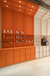 [No.3096 ABC HAIR SALON] 오렌지 컬러로 포인트를 준 30평 헤어살롱 인테리어 [No.3096 ABC HAIR SALON] 오렌지 컬러로 포인트를... 