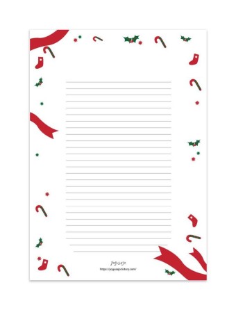 심플 크리스마스 편지지 도안 - 크리스마스 선물 (A4 사이즈 - PDF 다운로드) 무료편지지 - 2022 | 크리스마스 편지지, 크리스마스 선물, 크리스마스
