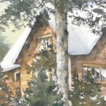 rough, wet-in-wet)NAMIL ART #shorts 겨울산장 - 풍경수채화(습식기법, 아르쉬 황목)… - 2024 | 수채화, 풍경 수채화, 양재