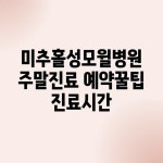 미추홀성모윌병원: 주말진료 예약꿀팁 & 진료시간