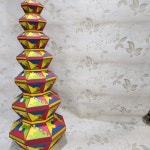 한지공예 오방색 팔각반짇고리 7합