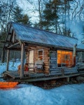 Log Cabin with galvanized steel roof | 오두막집, 건축, 숲 속 오두막