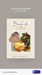 Canva 제공 템플릿 베이지색 갈색 브러시 찢어진 브런치 카페 식당 홍보 포스터