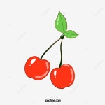 컬러 앵두 과일 일러스트 만화 휘장 요소 삽화, 만화, 잎, 천연색 PNG 일러스트 및 PSD 이미지 무료 다운로드 - Pngtree