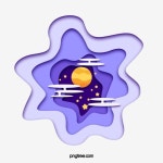 보라색 일러스트 그라디언트 종이 컷 스타일 별이 빛나는 요소 클러스터, 납작한, 별, 구름 은행 PNG 일러스트 및 PSD 이미지 무료... 