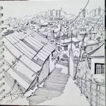 collage에 있는 Lorianne님의 핀 | 도시 풍경 드로잉, 풍경 삽화, 풍경 스케치