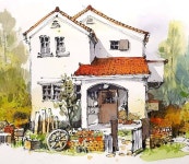 urbabsketch에 있는 곽 윤환님의 핀 - 2021 | 칠하기, 그리기