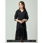 [나이스클랍원피스] 추천 - [10대][남녀] [하프클럽/이앤씨]EnC 블랙 레이온 밑단 배색 카라 원피스 ENOW32561A547776... 