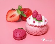 라이스클레이 riceclay cherryblossom 먹는클레이 쌀이랑놀자 strawberry heart pink 벚꽃 하트 분홍색 봄 spring 떡 korean... 