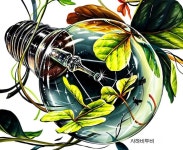 전구,네잎 클로버 기초디자인