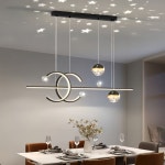 Temu｜현대적인 별빛 LED 펜던트 라이트, 조절 가능한 색상 변경 반Flush 마운트 칸델라브, 아크릴 쉐이드, 천장... 