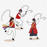 손으로 그린 만화 전통 한국 일러스트 게임 춤 그림, 무용, 치마, 단추 PNG 일러스트 및 PSD 이미지 무료 다운로드 - Pngtree