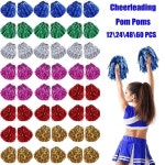 12-200pcs 핸들이있는 치어 리더 Pom Poms 파티 장식 클럽 스포츠 응원 공 성인을위한 20g 치어 리더 Pompoms 어린이