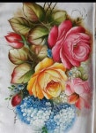 Pin de irene yeo em 포크아트 | Pintura em tecido rosas, Pintura em tecido flores