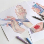 둡 (@mood.doop) posted on Instagram: “얼굴 그리는 것만큼 좋아하는 손 오일파스텔은 쓸수록 더 좋다✨” • May 4, 2020 at 1... 