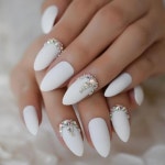 Veronica Crystal Bling Nails – Fake Nail Store #nailssummer | 네일아트, 손톱
