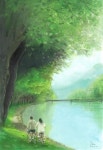 거울같이 맑은 풍경 속 불어오는 바람에 가을 냄새를 맡으며 흘러가는 아름다운 시간