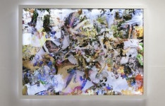 Digital Combine (image 01) - Accumulation 01, digital print on acetate mounted on painted wood frame, backlit led lighting... 