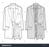 Outer Jacket fashion flat sketch template | 패션 플랫