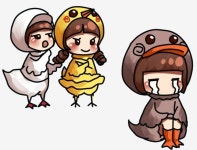 동화 속 못생긴 오리 새끼 만화 조작된 못생긴 오리 새끼 닭과 오리 동물 의인화, 울다, 비웃음을 당하다, 세 사람 PNG 일러스트 및 PSD... 