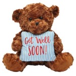 Get Well Soon Bear Plush Pillow, Get Well Soon Bear for Kids, Adults (Dark Brown, 14 In) Pin on Products