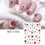 릴리 네일즈(Lily nail's) | Vintage Rose Nail Art Stickers, 3d Self Adhesive Lily Valley Cherry Flower Nail Art Decals, Nail Supplies For Women Nail Art Diy...