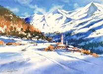 Pin by 방진희 on 어반스케치 펜,연필 in 2025 | Watercolor landscape paintings, Landscape paintings, Landscape artwork