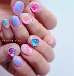 드로잉쇼 네일/Drawing Show บน Instagram: “물광하트&마아블 💅😍 귀욥 💙” | Manicura de uñas, Manicura, Uñas coreanas
