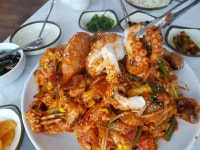 #강화도 서해왕해물찜 | Chicken wings, Food, Chicken