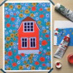 The Backyard 💙❤️ #taralilly #taralillystudio #gouachepainting #acrylagouache(이미지 포함) | 동화