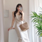 [A0781] 글램 슬림라인 깊은U넥 버튼 뒷트임 데이트 골지 롱 나시 원피스365일 무료배송 ♡ 유니크온 ♡ - 2020 | 패션 스타일, 원피스... 