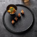 Axya Ceramic Steak Plate Sushi Dish Molecular Cuisine Display Plate - B 11.2 inch Axya Ceramic Steak Plate Sushi Dish Molecular... 