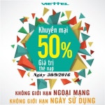 Viettel khuyến mãi 50% giá trị thẻ nạp ngày 30/09/2016 | 로고, 로고 디자인