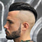 Barbershop Haircuts - Bald Fade with Long Slick Back #menshairstylesroundface | 남자 머리, 헤어스타일, 머리