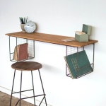 Honeywood Wall Shelf with Two Baskets Product Dimensions: 48 x 14 x 15t #diy_wall_shelf | 수제 가구, 가구 아이디어, 가구