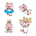 우주복, 우주돼지, 쇼핑, 이벤트, 계절, 여름, 튜브, 웃음, 미소, 행복, 폭소, 음식, 별점, 배달, 리뷰, 돈, 현금, 캐릭터, IL… | 이모티콘, 우주, 돼지