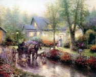 빛의 화가인 토마스 킨케이드(Thomas Kinkade)의 동화속 풍경 같은 그림들
