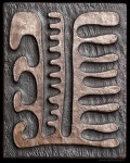 #Bronze #sculpture by #sculptor Steve King titled: Ondulation (Bronze Low Relief abstract Primitive sculpture panel Plaqu)... 