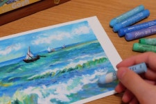오일파스텔로 그린 빈센트 반 고흐의 바다 그림 | 명화 그리기 oil pastel drawing / vincent van gogh
