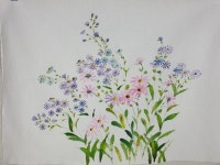 아뜰리에연두빛 천아트 | 꽃, 수채화 꽃, 꽃그림