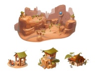 ArtStation - 사막_오아시스마을, H J W | 배경, 그림, 게임 배경